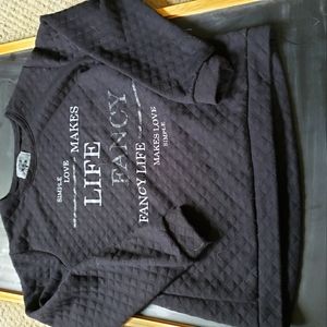 Black quilted sweatshirt